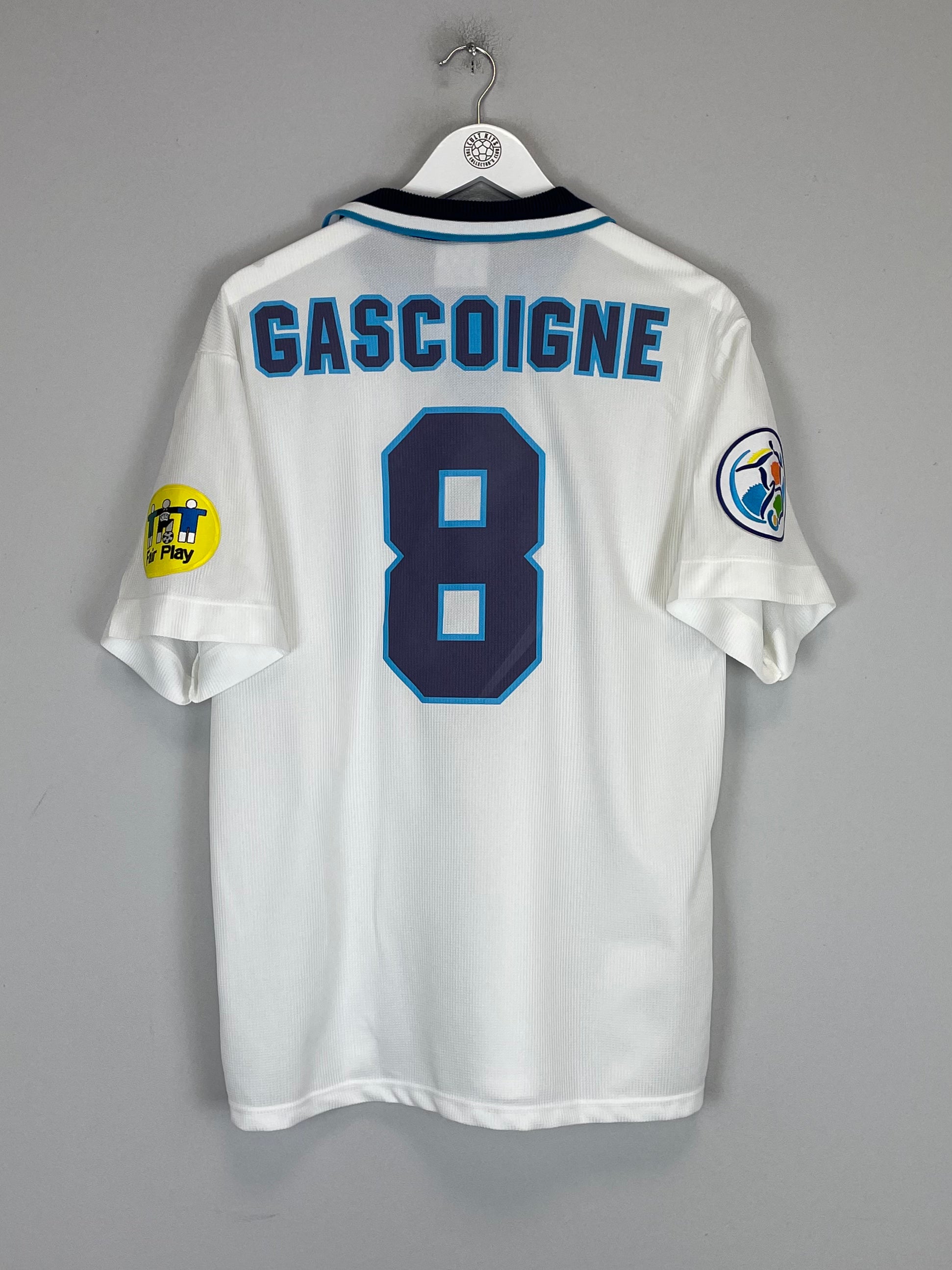 Shop 1995/97 ENGLAND GASCOIGNE #8 HOME SHIRT (L) UMBRO, classic football shirts, vintage football shirts & retro soccer jerseys at Cult Kits
