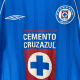 2002/03 CRUZ AZUL HOME SHIRT (L) UMBRO
