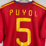 Shop 2009/10 SPAIN PUYOL #5 HOME SHIRT (L) ADIDAS, classic football shirts, vintage football shirts & retro soccer jerseys at Cult Kits