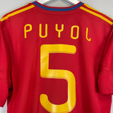 Shop 2009/10 SPAIN PUYOL #5 HOME SHIRT (L) ADIDAS, classic football shirts, vintage football shirts & retro soccer jerseys at Cult Kits