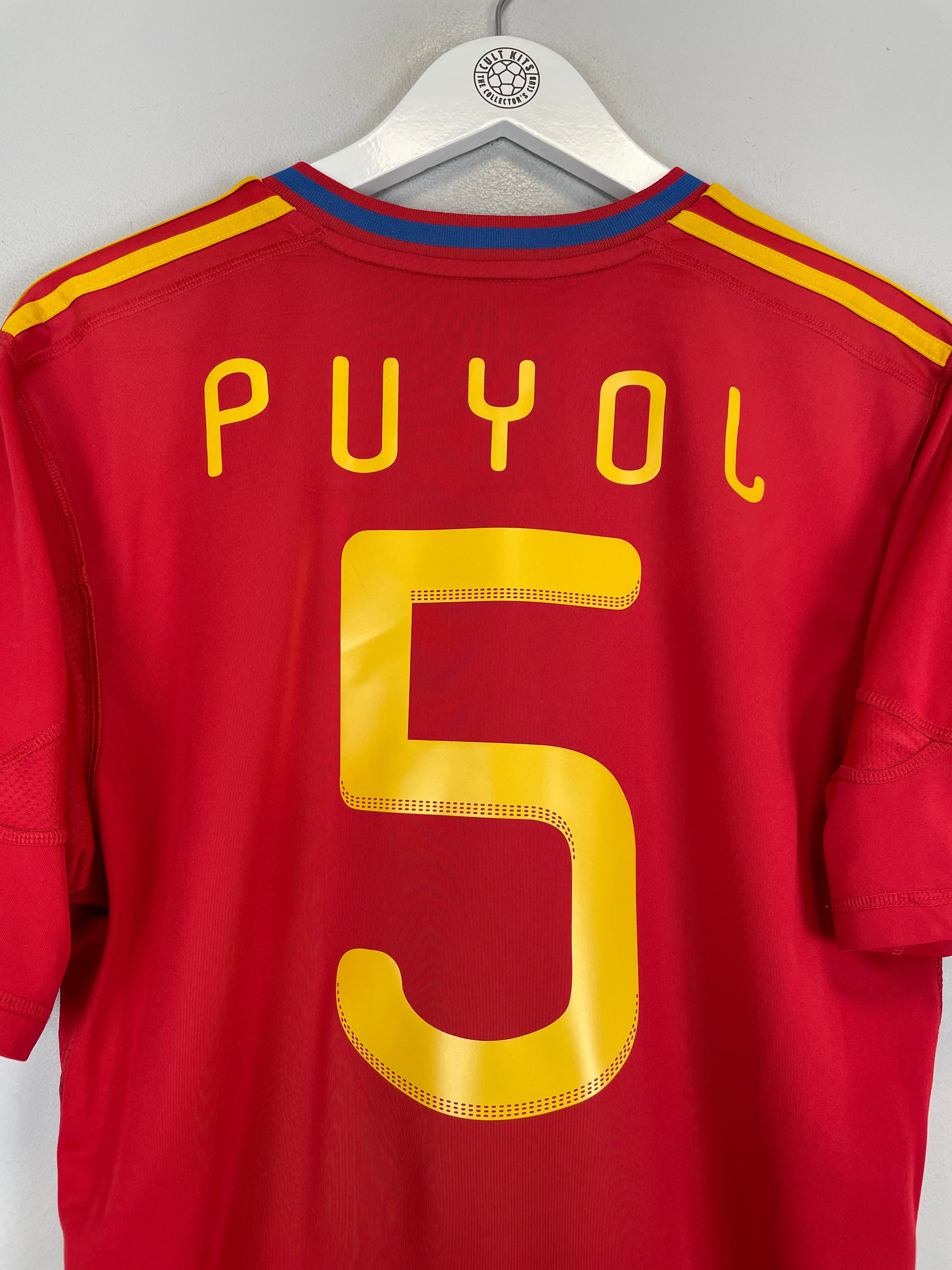 Shop 2009/10 SPAIN PUYOL #5 HOME SHIRT (L) ADIDAS, classic football shirts, vintage football shirts & retro soccer jerseys at Cult Kits