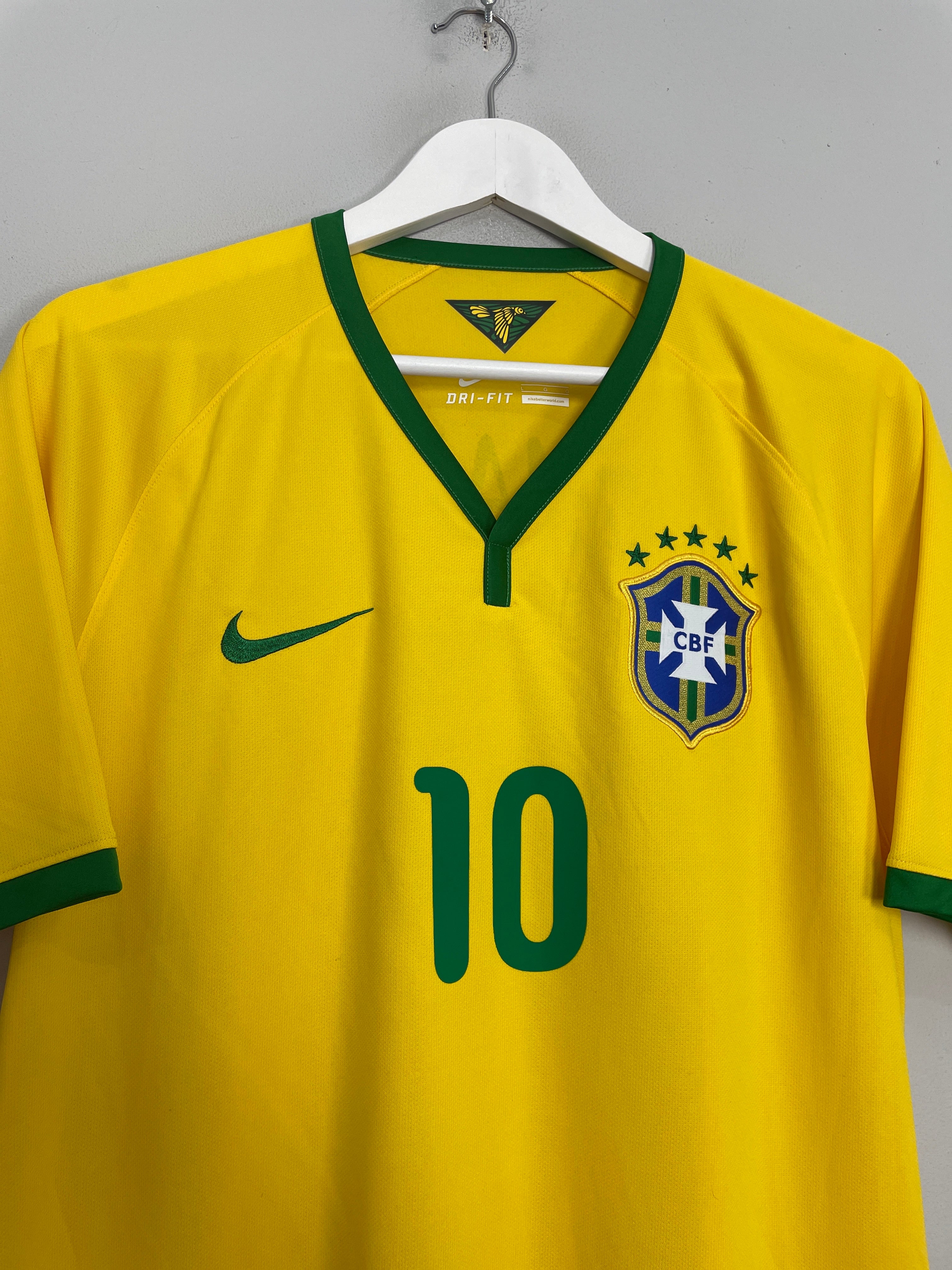 Shop 2014/16 BRAZIL NEYMAR JR #10 HOME SHIRT (L) NIKE, classic football shirts, vintage football shirts & retro soccer jerseys at Cult Kits