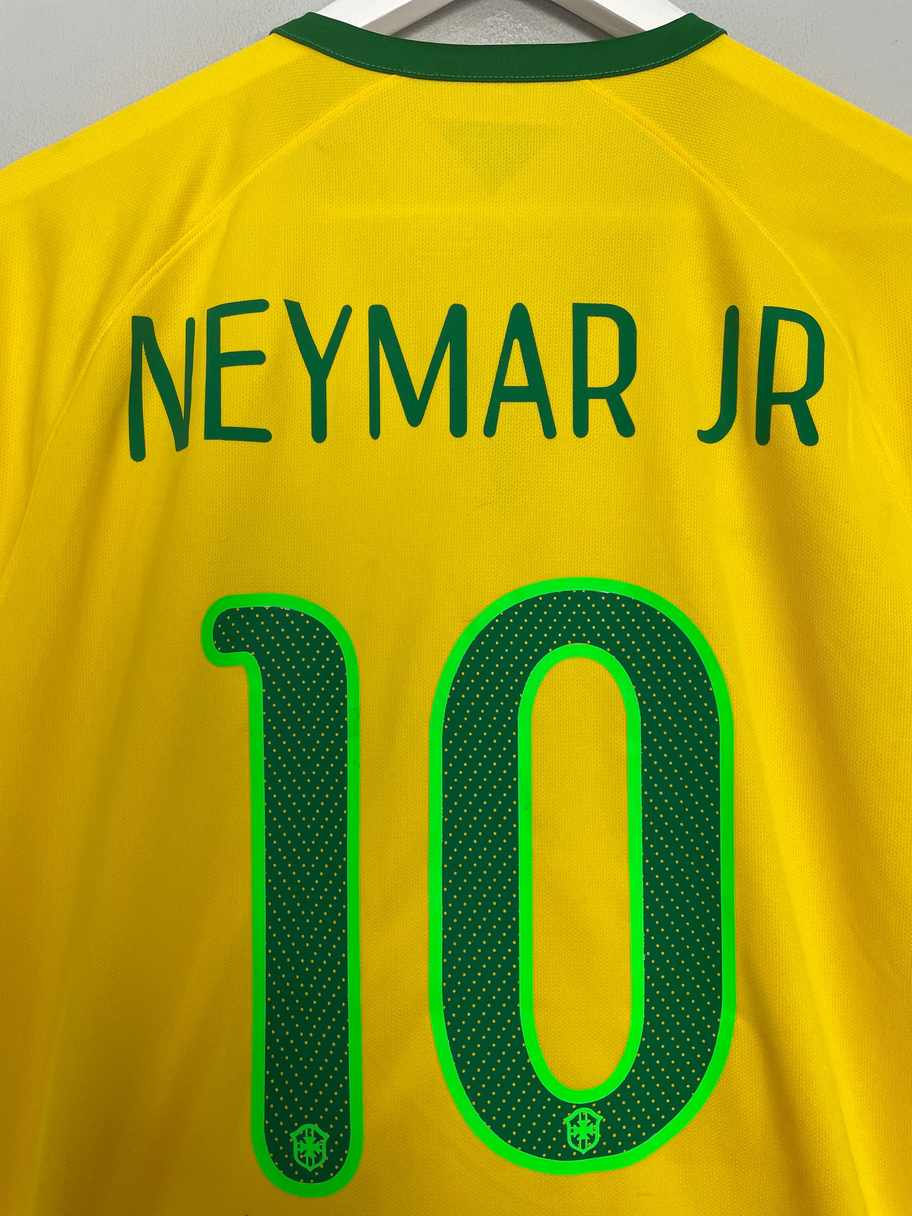 Shop 2014/16 BRAZIL NEYMAR JR #10 HOME SHIRT (L) NIKE, classic football shirts, vintage football shirts & retro soccer jerseys at Cult Kits