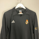 Shop 2001/02 REAL MADRID ZIDANE #5 *CENTENARY* L/S AWAY SHIRT (L) ADIDAS, classic football shirts, vintage football shirts & retro soccer jerseys at Cult Kits