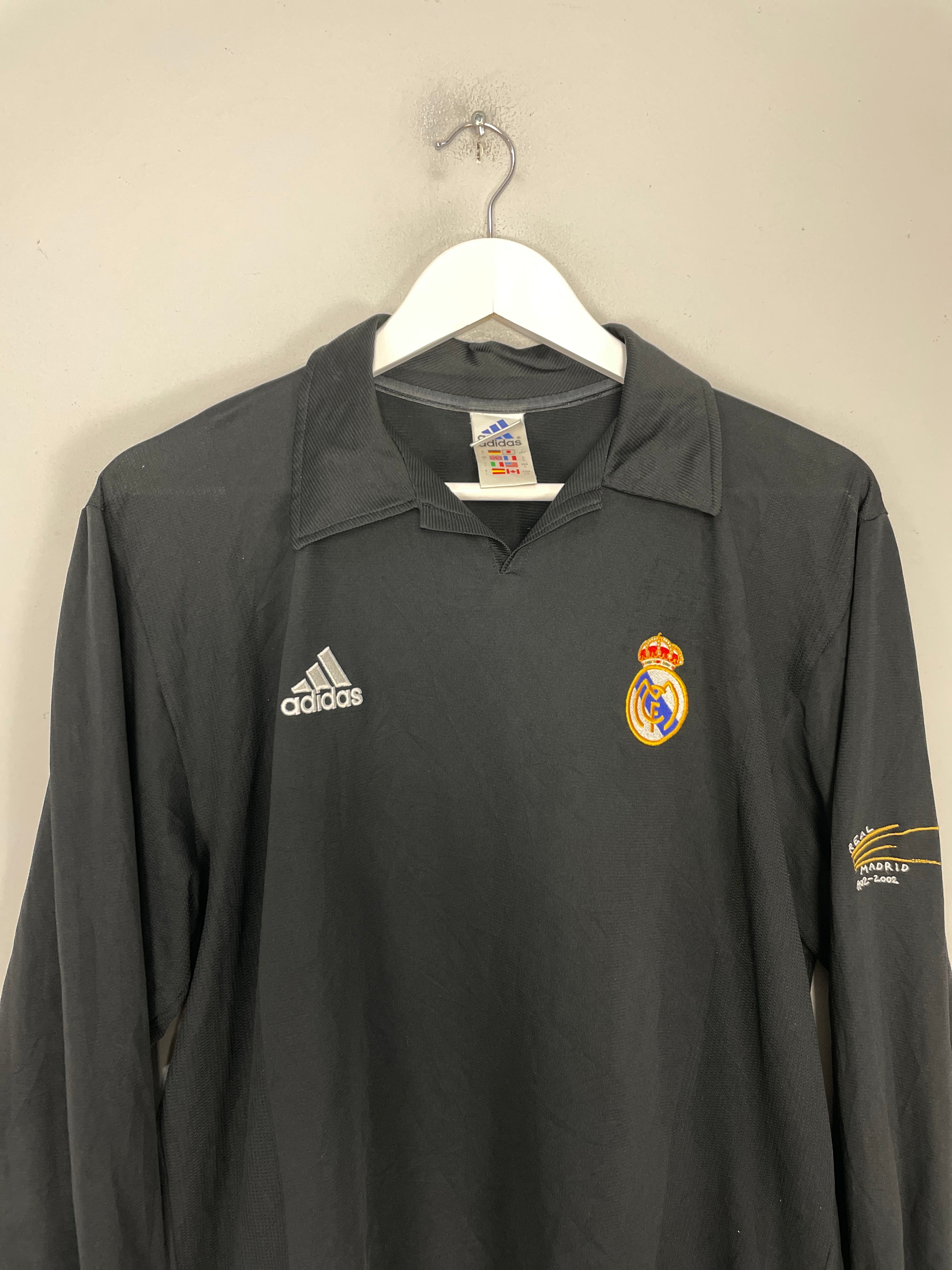 Shop 2001/02 REAL MADRID ZIDANE #5 *CENTENARY* L/S AWAY SHIRT (L) ADIDAS, classic football shirts, vintage football shirts & retro soccer jerseys at Cult Kits