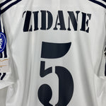 Shop 2001/02 REAL MADRID ZIDANE #5 *CENTENARY* C/L HOME SHIRT (M) ADIDAS, classic football shirts, vintage football shirts & retro soccer jerseys at Cult Kits