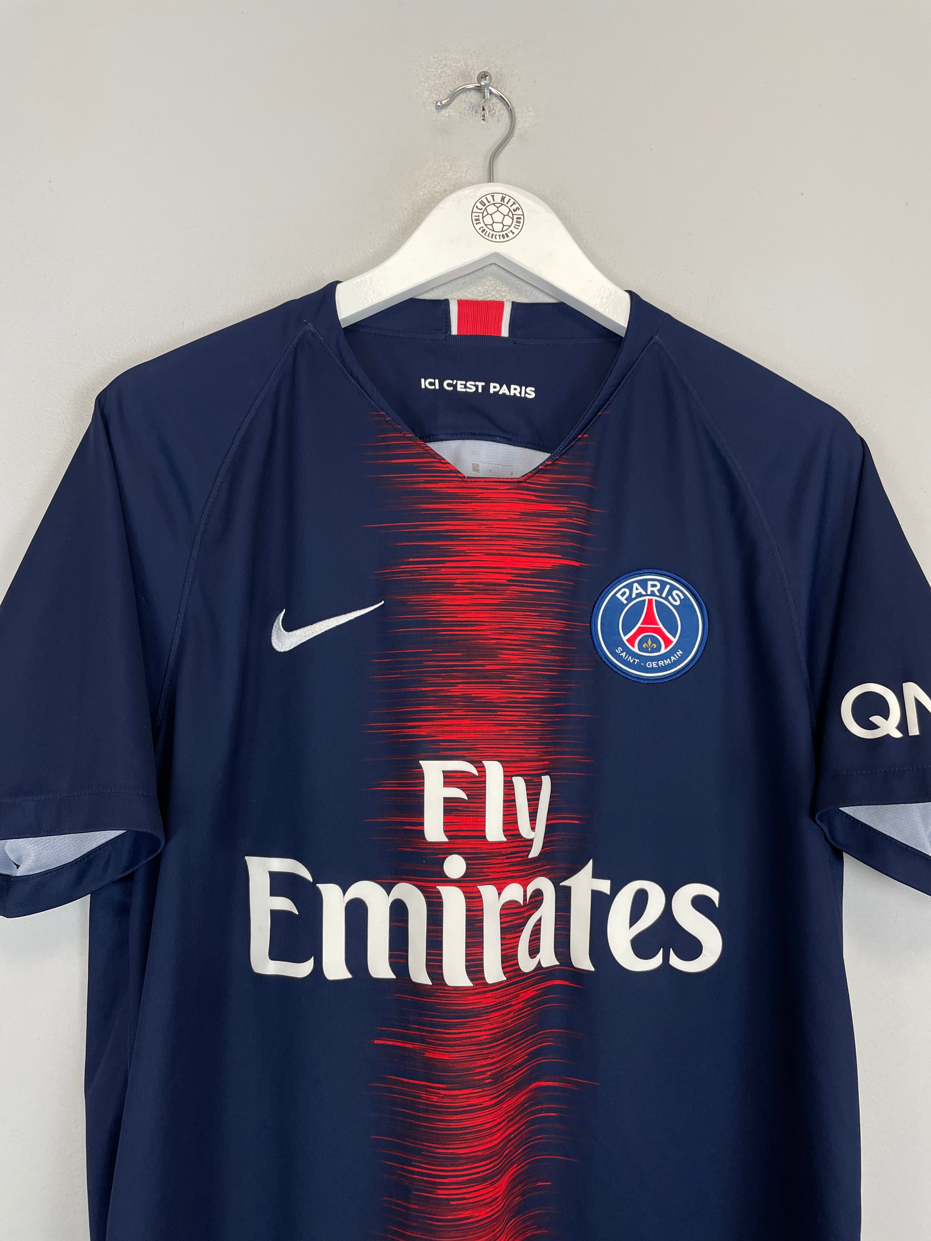 Shop 2018/19 PSG HOME SHIRT (L) NIKE, classic football shirts, vintage football shirts & retro soccer jerseys at Cult Kits