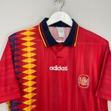 Shop 1994/96 SPAIN HOME SHIRT (L) ADIDAS, classic football shirts, vintage football shirts & retro soccer jerseys at Cult Kits