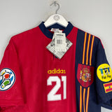1996/98 SPAIN LUIS ENRIQUE #21 *BNWT* HOME SHIRT (L) ADIDAS
