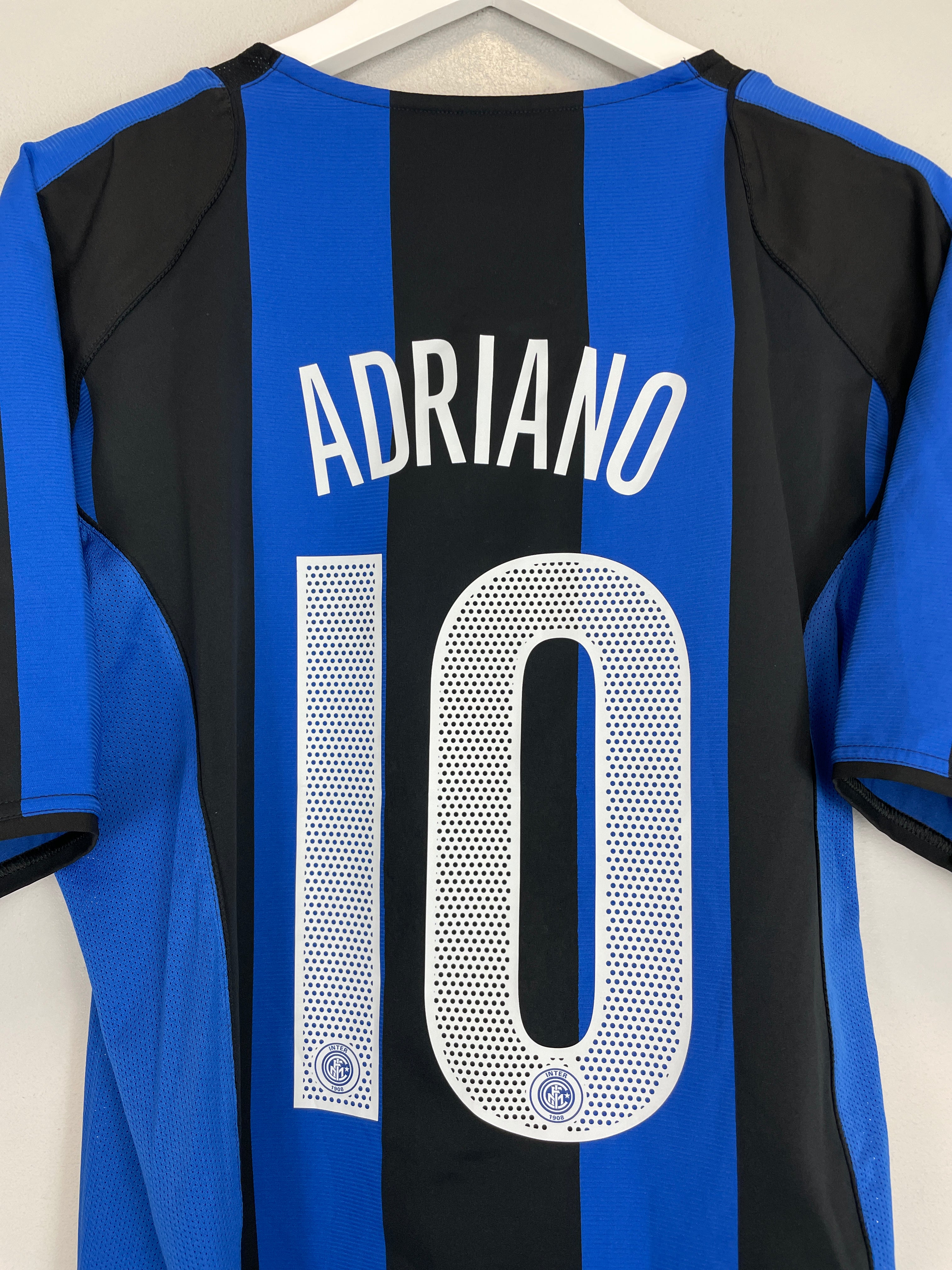 Shop 2004/05 INTER MILAN ADRIANO #10 HOME SHIRT (L) NIKE, classic football shirts, vintage football shirts & retro soccer jerseys at Cult Kits