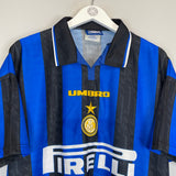 1996/97 INTER MILAN ZAMORANO #9 *MINT* HOME SHIRT (L) UMBRO