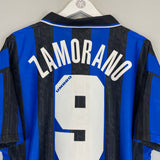 1996/97 INTER MILAN ZAMORANO #9 *MINT* HOME SHIRT (L) UMBRO
