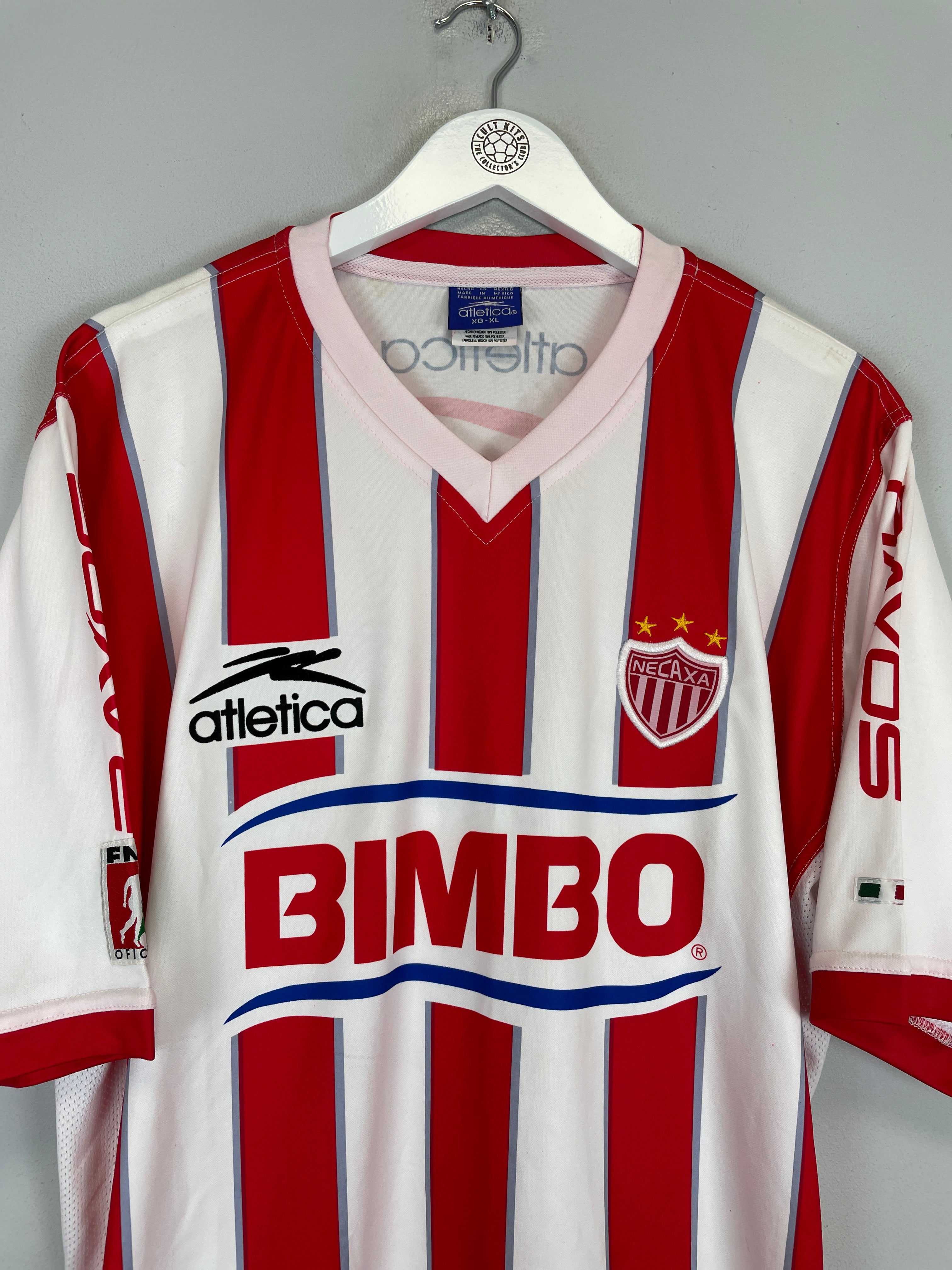 Shop 2001/02 NECAXA HOME SHIRT (XL) ATLETICA, classic football shirts, vintage football shirts & retro soccer jerseys at Cult Kits