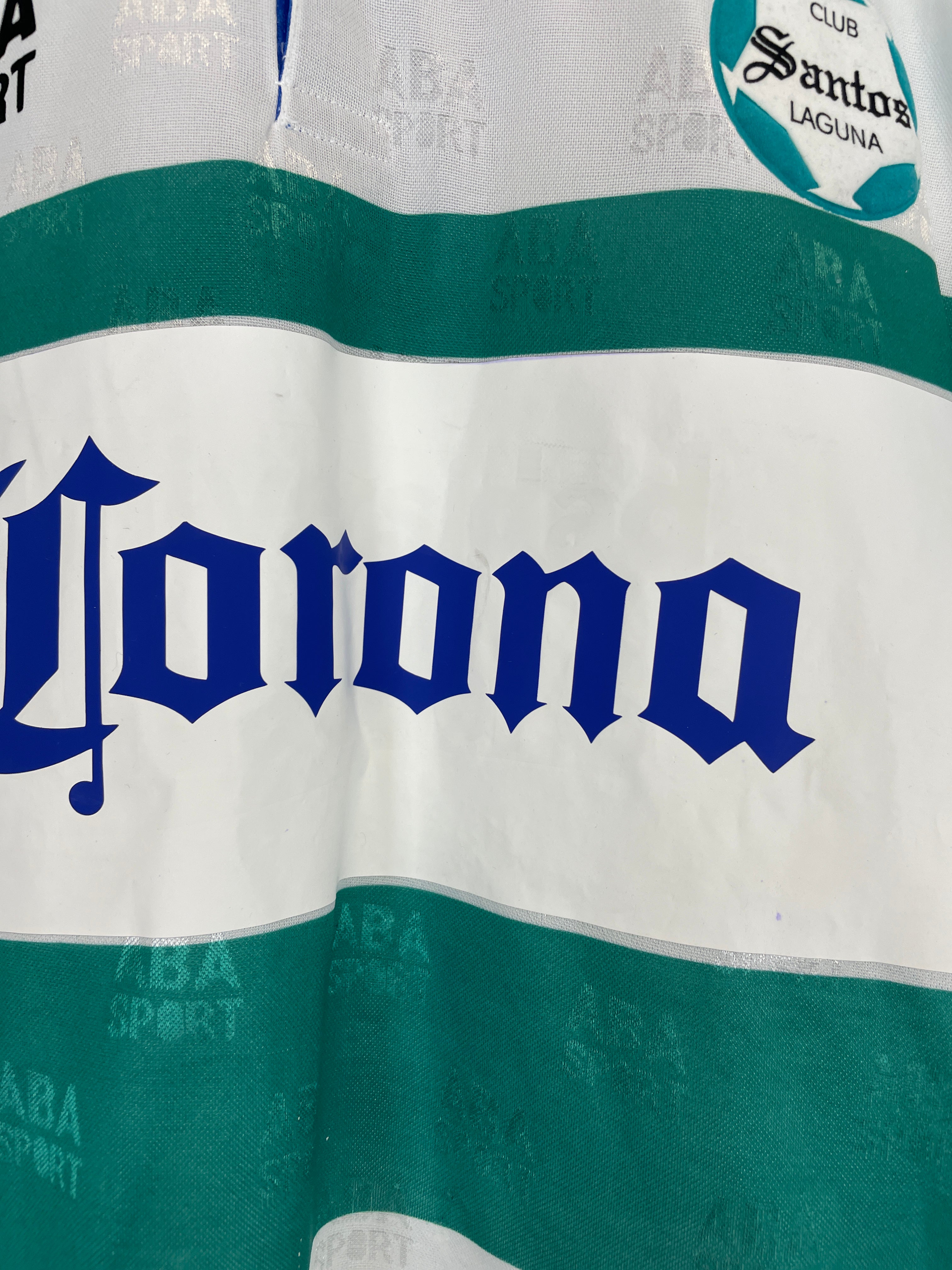 Shop 1994/95 SANTOS LAGUNA #24 *MATCH ISSUE* HOME SHIRT (M) ABA SPORT, classic football shirts, vintage football shirts & retro soccer jerseys at Cult Kits