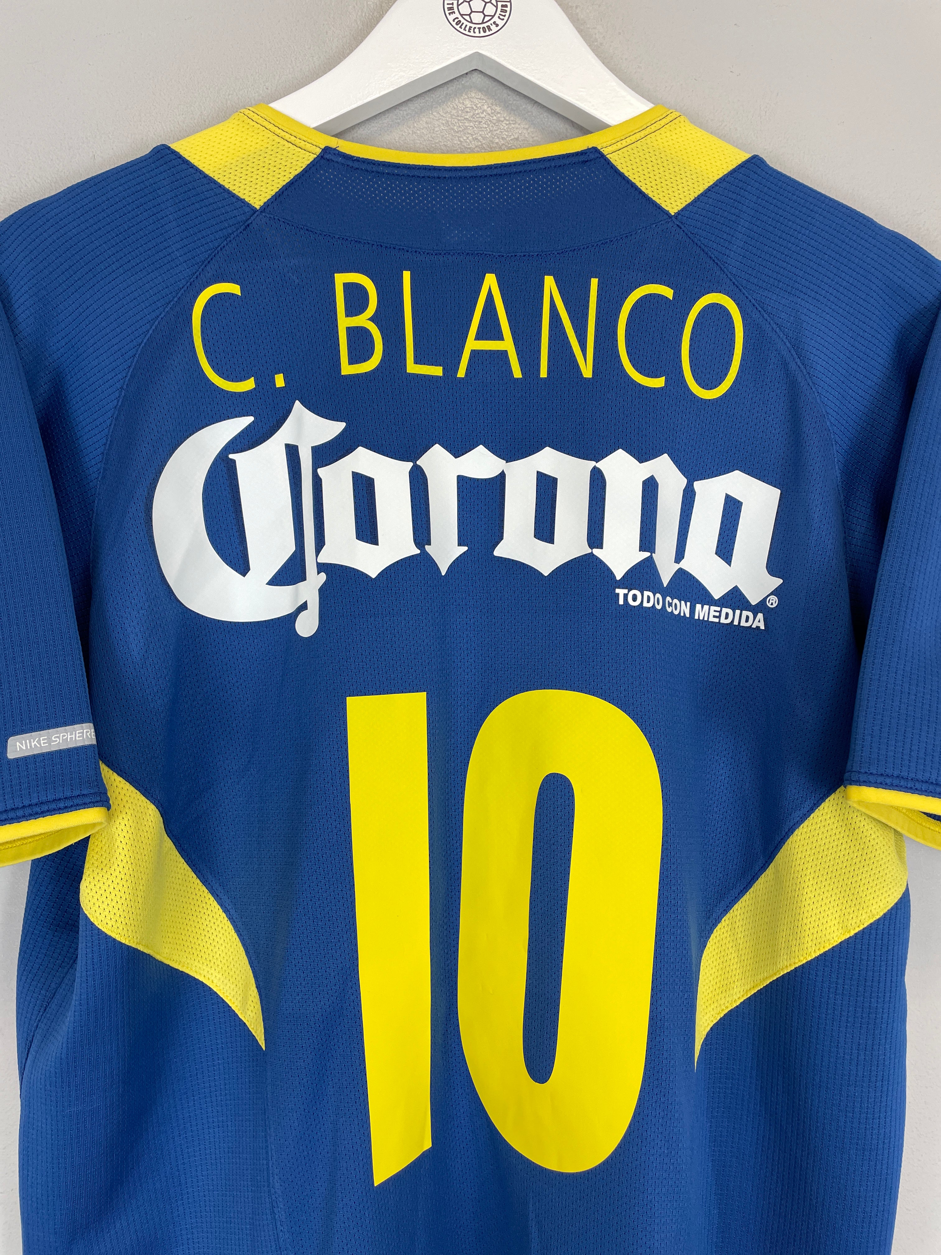 Shop 2005/06 CLUB AMERICA C.BLANCO #10 AWAY SHIRT (M) NIKE, classic football shirts, vintage football shirts & retro soccer jerseys at Cult Kits