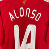 Shop 2008/10 LIVERPOOL ALONSO #14 HOME SHIRT (L) ADIDAS, classic football shirts, vintage football shirts & retro soccer jerseys at Cult Kits
