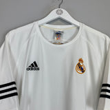 Shop 2001/02 REAL MADRID *CENTENARY* TRAINING SHIRT (L) ADIDAS, classic football shirts, vintage football shirts & retro soccer jerseys at Cult Kits
