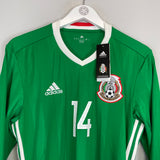2016/17 MEXICO J.HERNANDEZ #14 *BNWT* L/S HOME SHIRT (M) ADIDAS