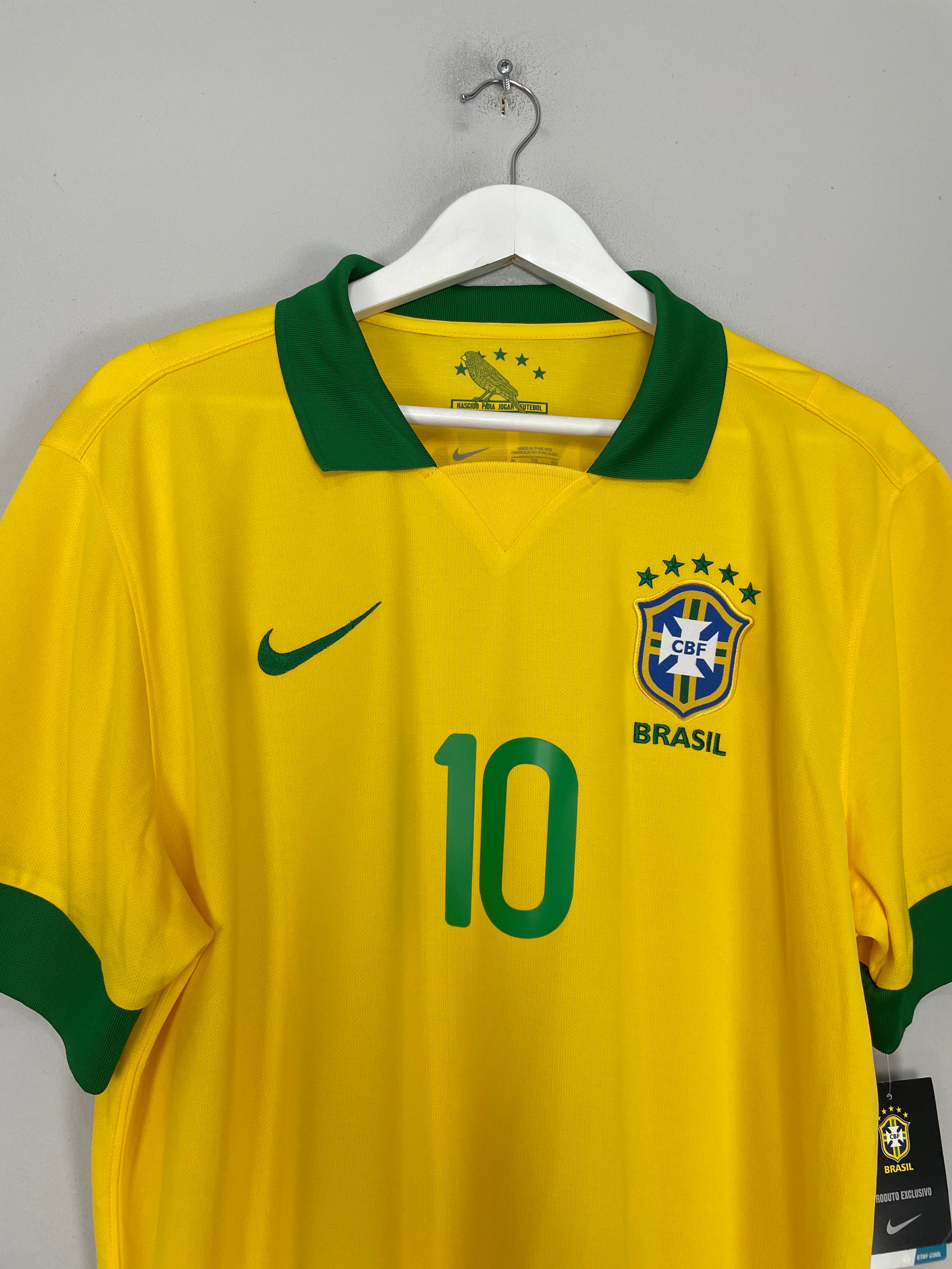 Shop 2013/14 BRAZIL RONALDINHO #10 *BNWT* HOME SHIRT (XL) NIKE, classic football shirts, vintage football shirts & retro soccer jerseys at Cult Kits