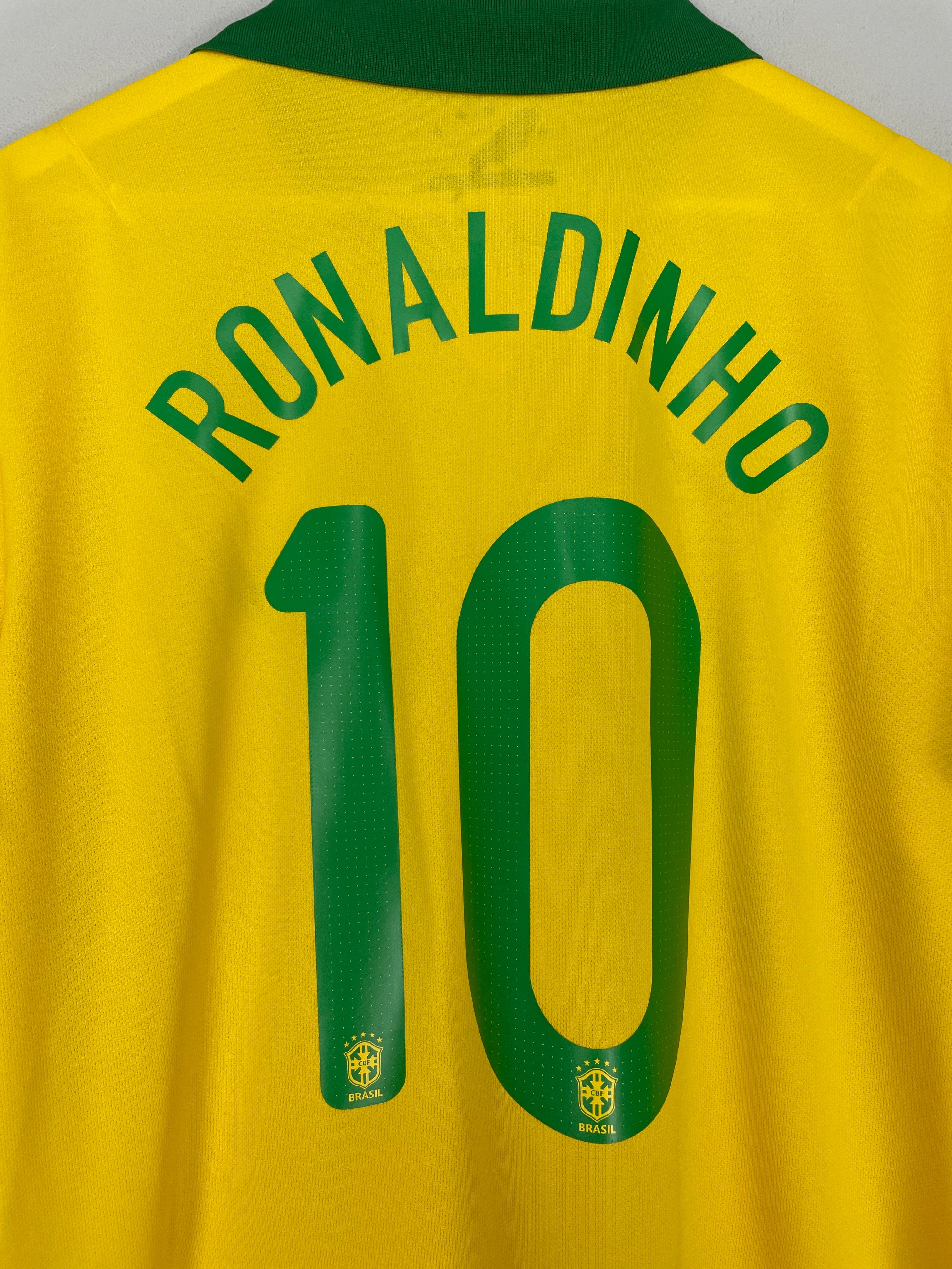 Shop 2013/14 BRAZIL RONALDINHO #10 *BNWT* HOME SHIRT (XL) NIKE, classic football shirts, vintage football shirts & retro soccer jerseys at Cult Kits