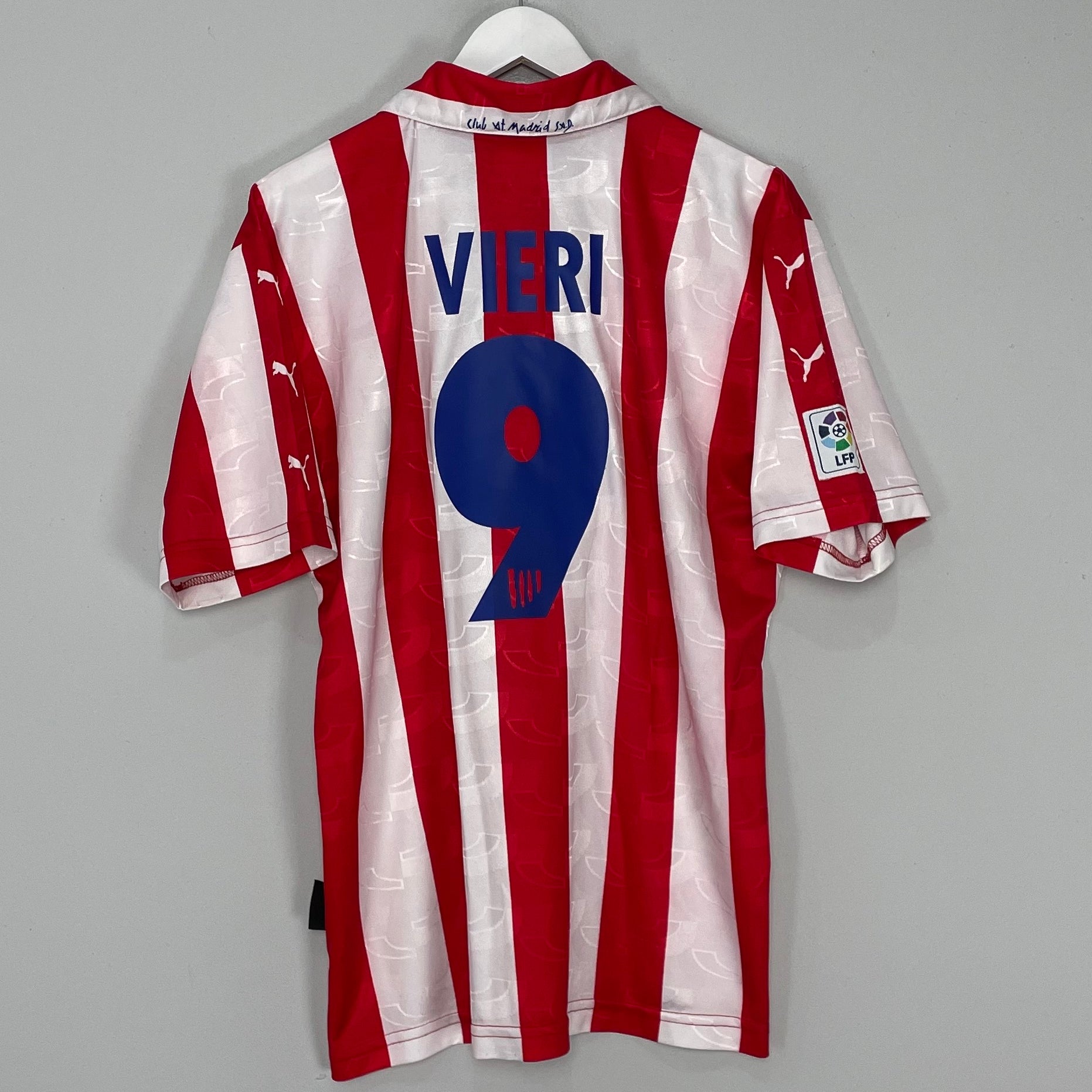 Shop 1997/98 ATLETICO MADRID VIERI #9 HOME SHIRT (L) PUMA, classic football shirts, vintage football shirts & retro soccer jerseys at Cult Kits