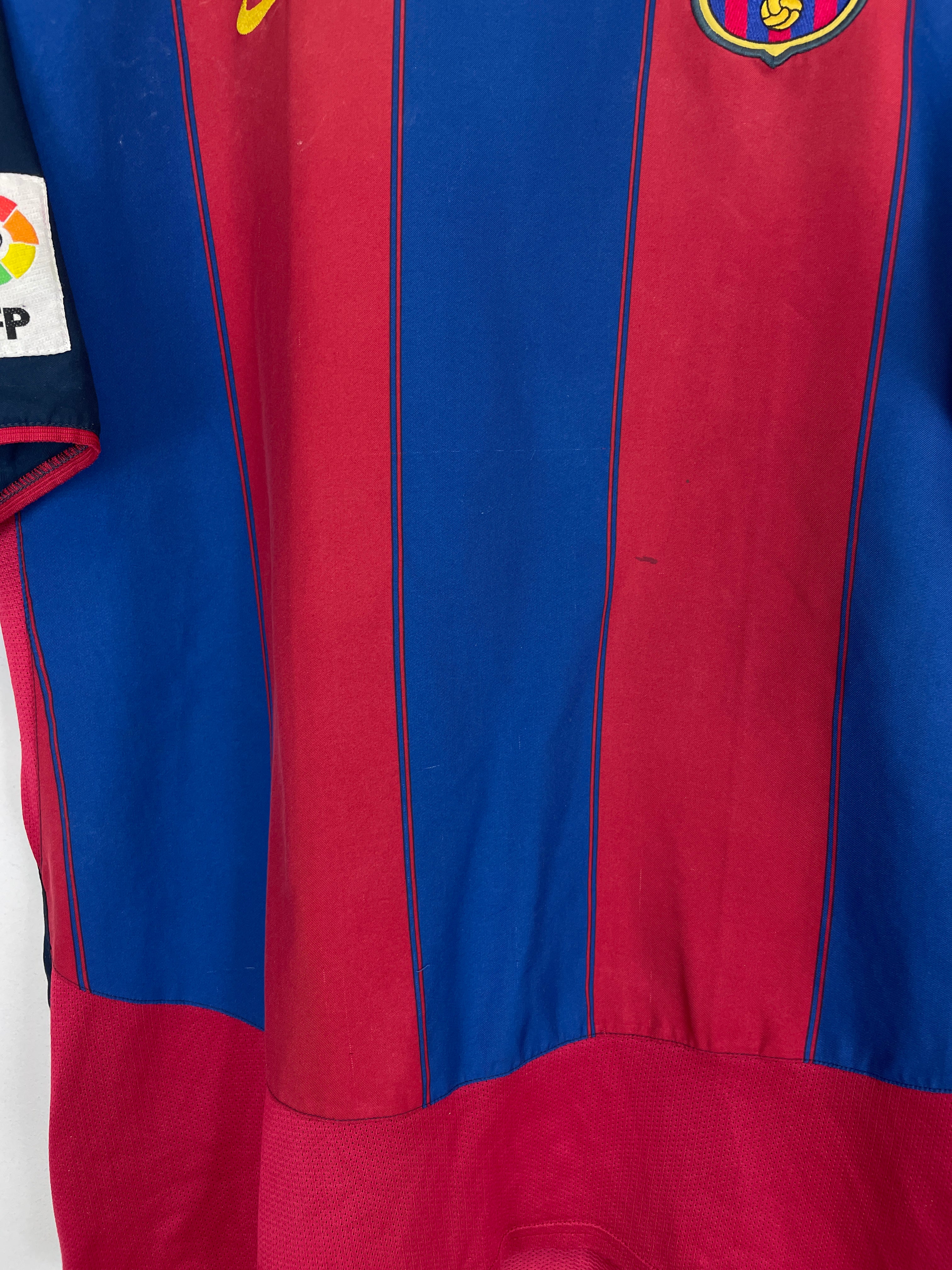 Shop 2003/04 BARCELONA RONALDINHO #10 HOME SHIRT (L) NIKE, classic football shirts, vintage football shirts & retro soccer jerseys at Cult Kits