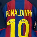Shop 2003/04 BARCELONA RONALDINHO #10 HOME SHIRT (L) NIKE, classic football shirts, vintage football shirts & retro soccer jerseys at Cult Kits