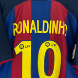 Shop 2003/04 BARCELONA RONALDINHO #10 HOME SHIRT (L) NIKE, classic football shirts, vintage football shirts & retro soccer jerseys at Cult Kits