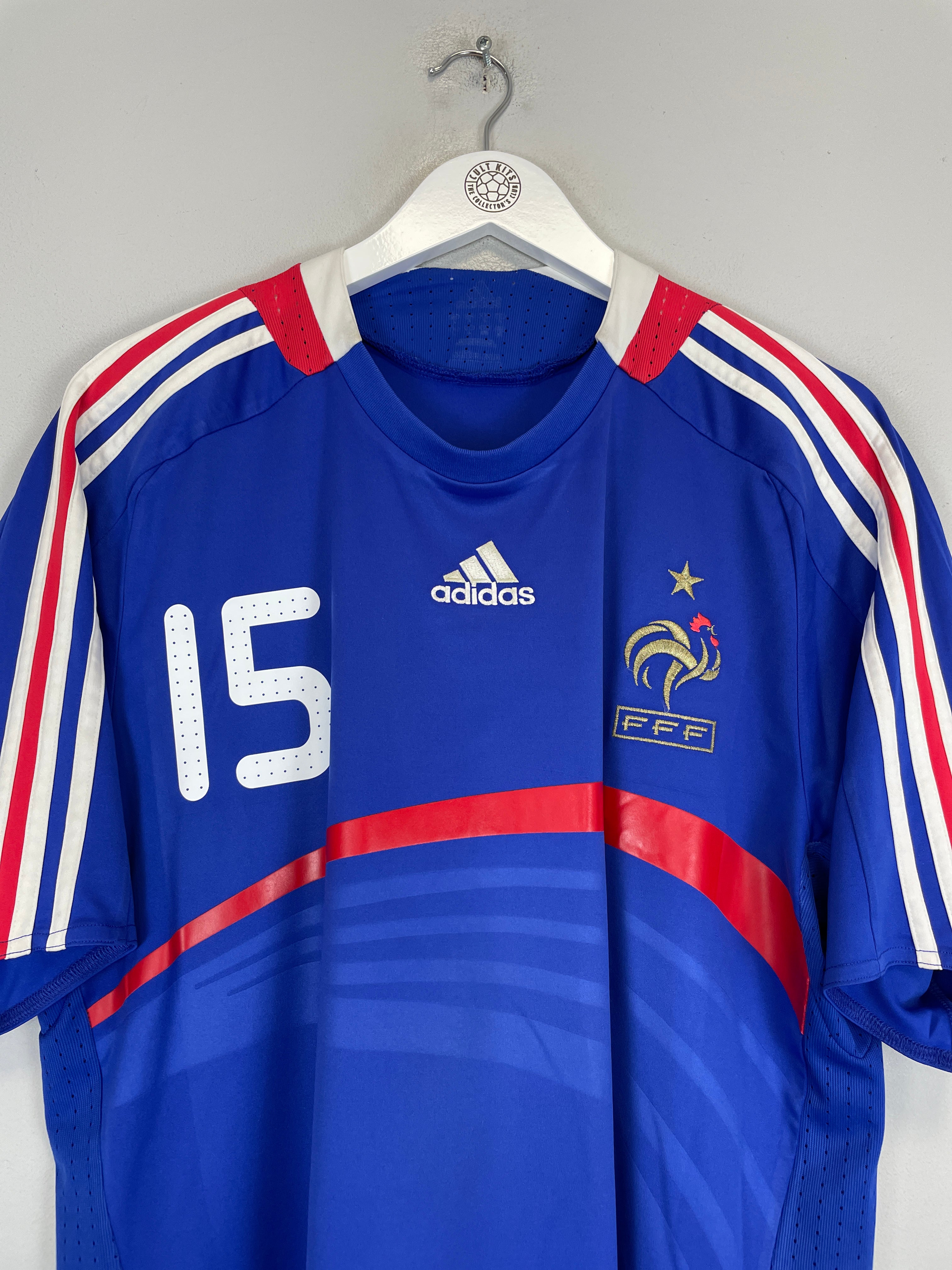 Shop 2007/08 FRANCE THURAM #15 HOME SHIRT (L) ADIDAS, classic football shirts, vintage football shirts & retro soccer jerseys at Cult Kits