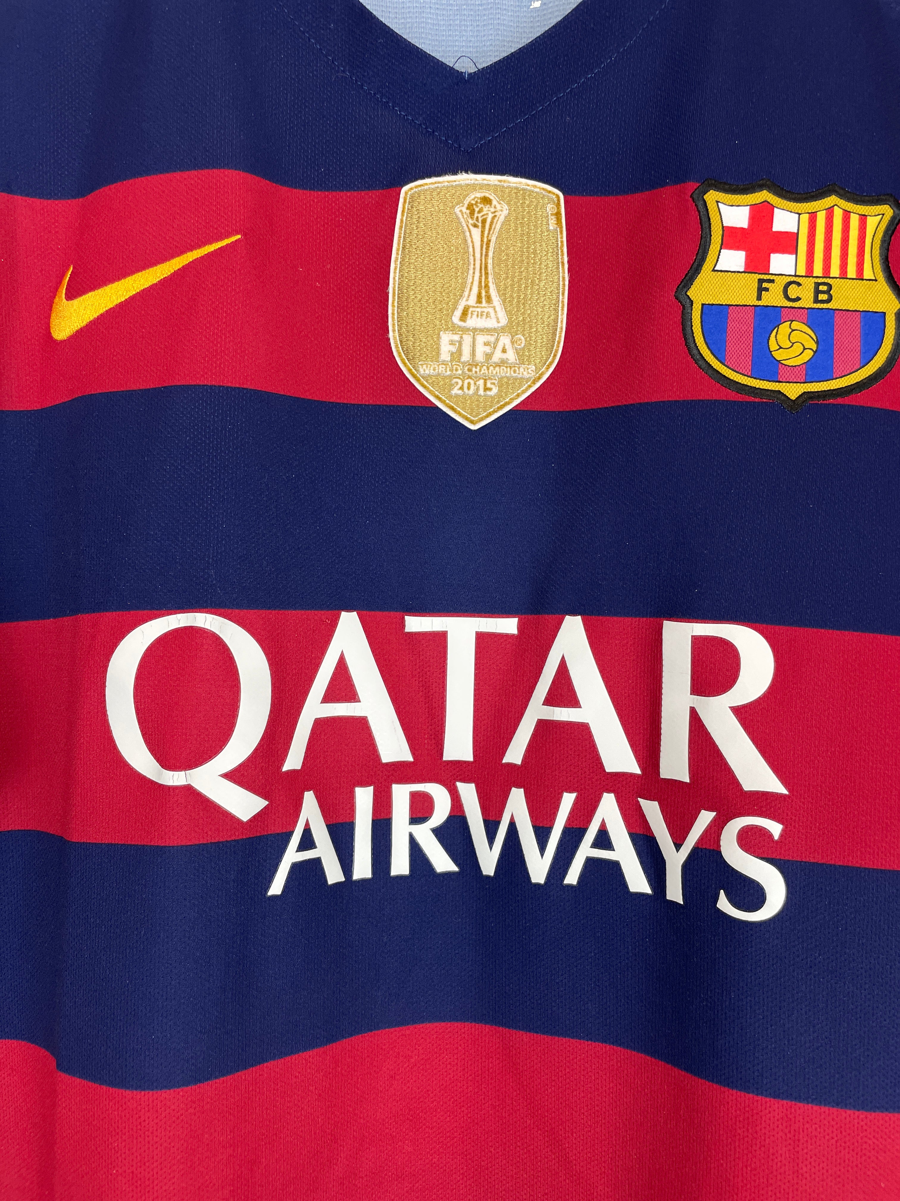 Shop 2015/16 BARCELONA SUAREZ #9 HOME SHIRT (XL) NIKE, classic football shirts, vintage football shirts & retro soccer jerseys at Cult Kits
