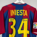 Shop 2002/03 BARCELONA INIESTA #34 HOME SHIRT (L) NIKE, classic football shirts, vintage football shirts & retro soccer jerseys at Cult Kits