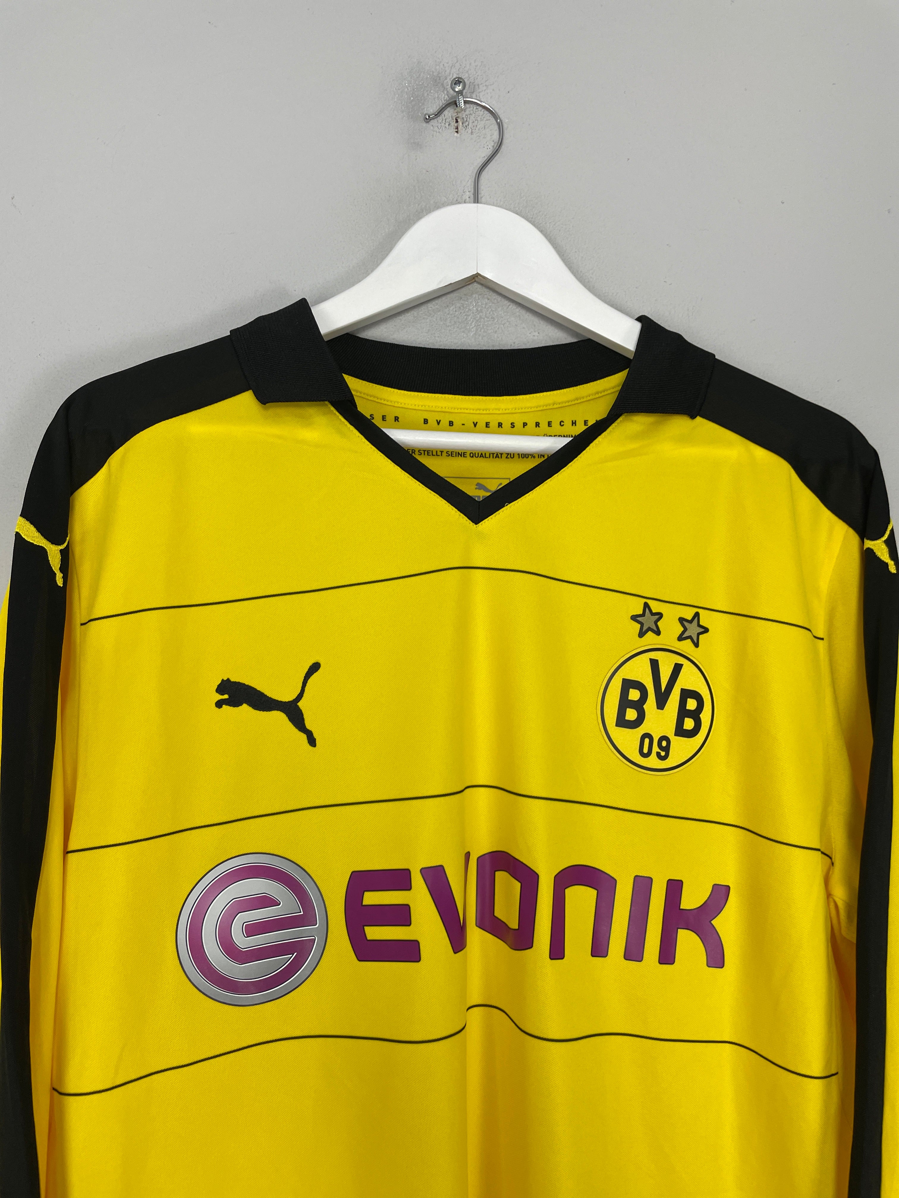 Shop 2015/16 DORTMUND AUBAMEYANG #17 L/S HOME SHIRT (XL) PUMA, classic football shirts, vintage football shirts & retro soccer jerseys at Cult Kits