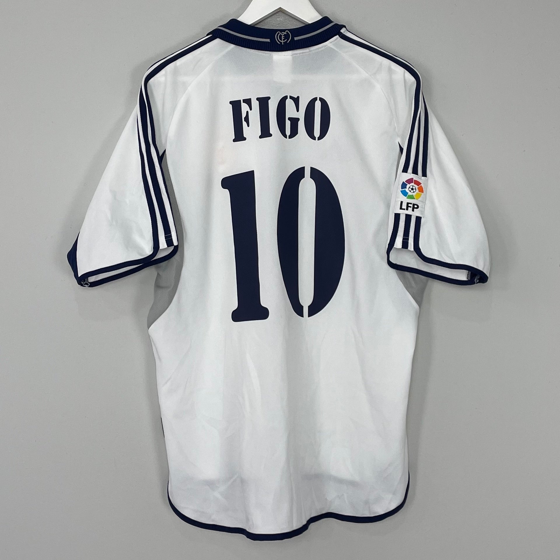 Shop 2000/01 REAL MADRID FIGO #10 HOME SHIRT (L) ADIDAS, classic football shirts, vintage football shirts & retro soccer jerseys at Cult Kits