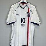 2001/02 ENGLAND OWEN #10 *5-1 vs GERMANY* HOME SHIRT (L) UMBRO