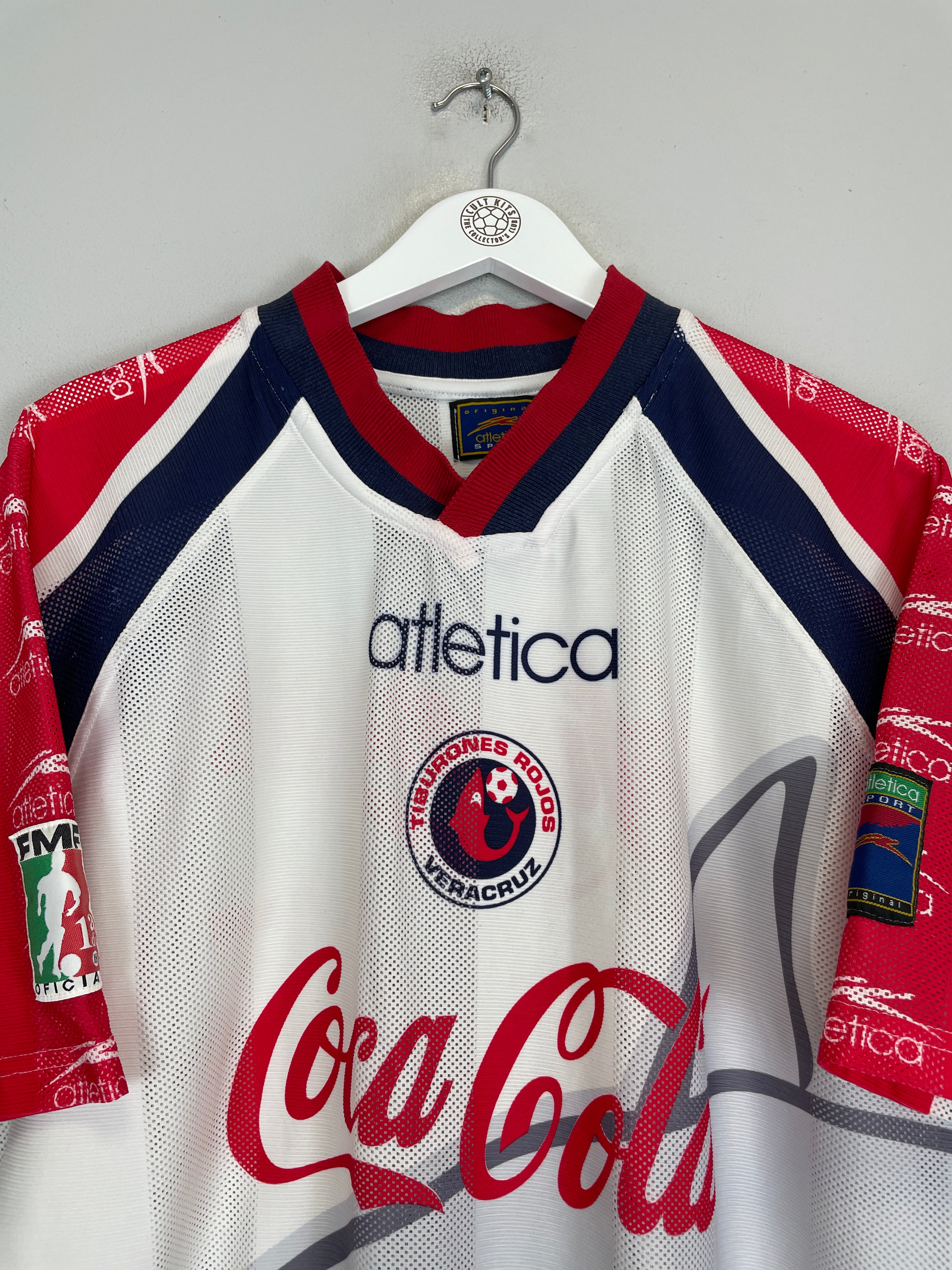 Shop 1998/99 TIBURONES VERACRUZ AWAY SHIRT (XL) ATLETICA, classic football shirts, vintage football shirts & retro soccer jerseys at Cult Kits