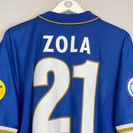 Shop 1996/97 ITALY ZOLA #21 HOME SHIRT (L) NIKE, classic football shirts, vintage football shirts & retro soccer jerseys at Cult Kits