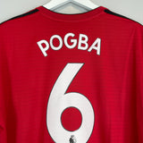 2018/19 MANCHESTER UNITED POGBA #6 HOME SHIRT (XL) ADIDAS