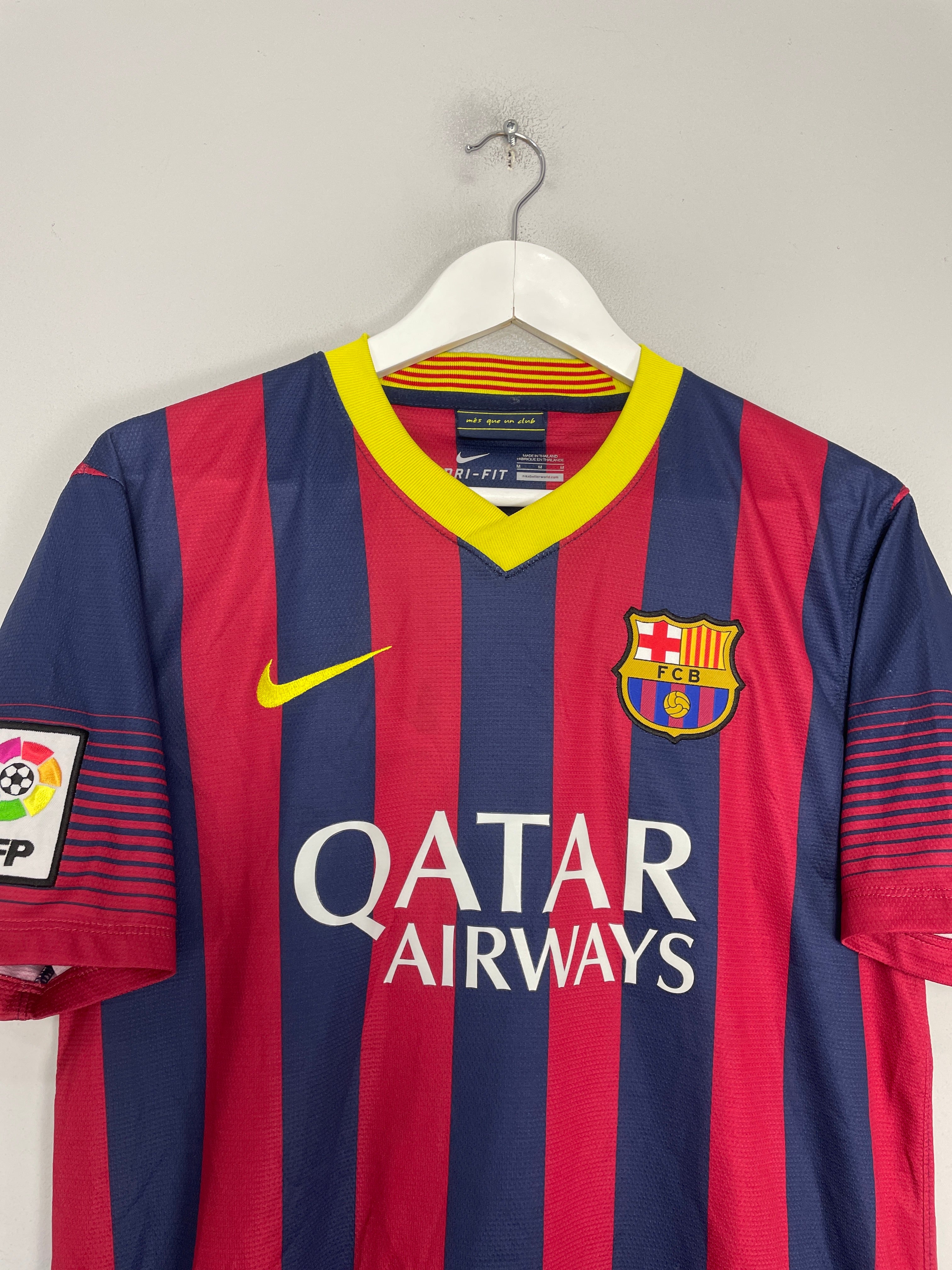 Shop 2013/14 BARCELONA FABREGAS #4 HOME SHIRT (M) NIKE, classic football shirts, vintage football shirts & retro soccer jerseys at Cult Kits