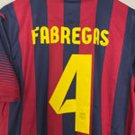 Shop 2013/14 BARCELONA FABREGAS #4 HOME SHIRT (M) NIKE, classic football shirts, vintage football shirts & retro soccer jerseys at Cult Kits