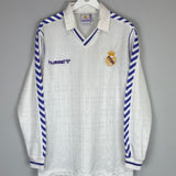 1989/90 REAL MADRID L/S HOME SHIRT (XL) HUMMEL