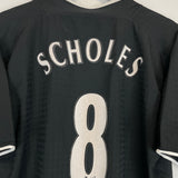 2003/04 MANCHESTER UNITED SCHOLES #18 AWAY SHIRT (L) NIKE