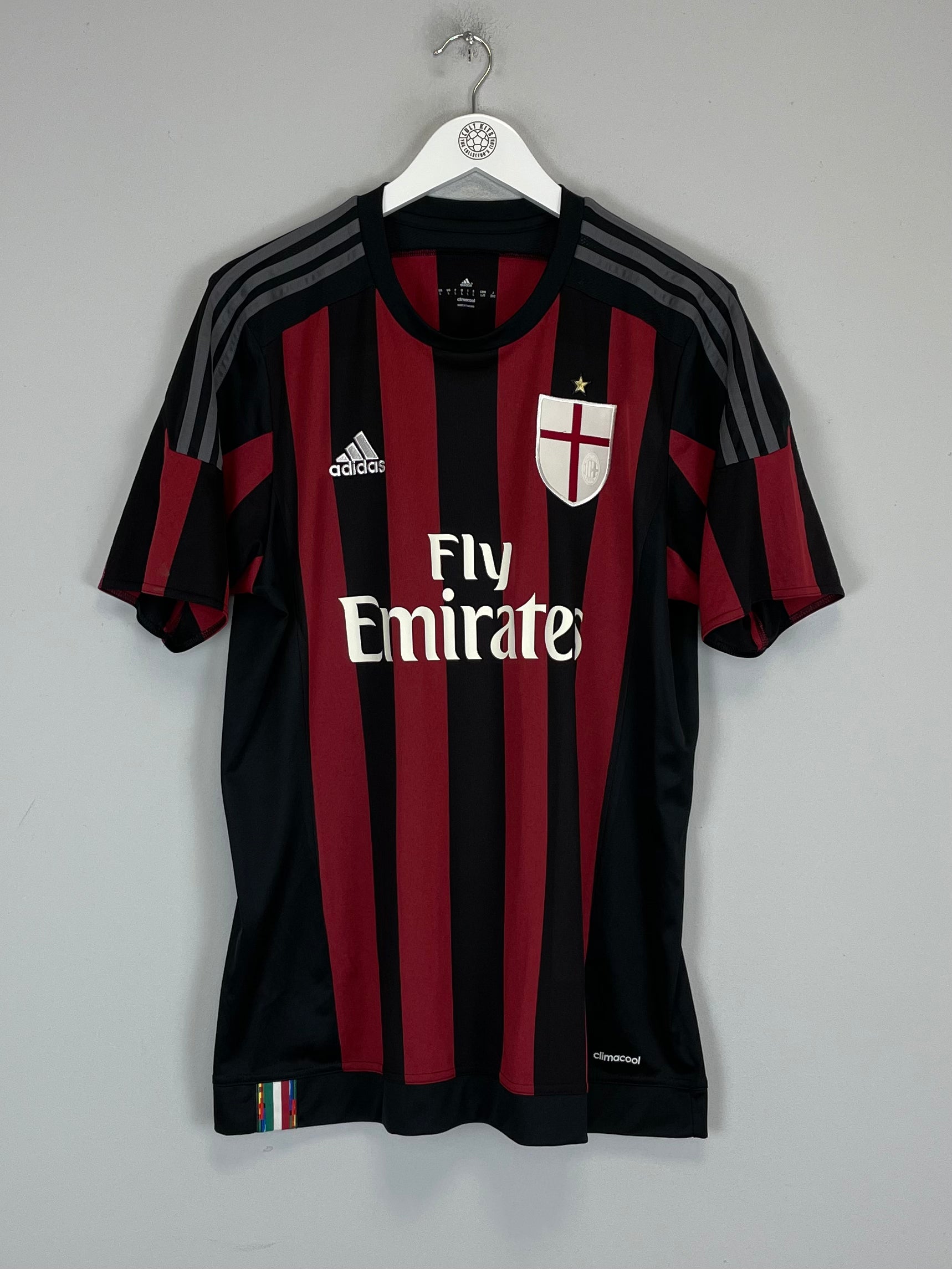 Shop 2015/16 AC MILAN HOME SHIRT (L) ADIDAS, classic football shirts, vintage football shirts & retro soccer jerseys at Cult Kits