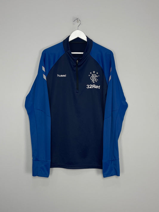 Image of the Rangers 1/4 zip training shirt from the 2018/19 season