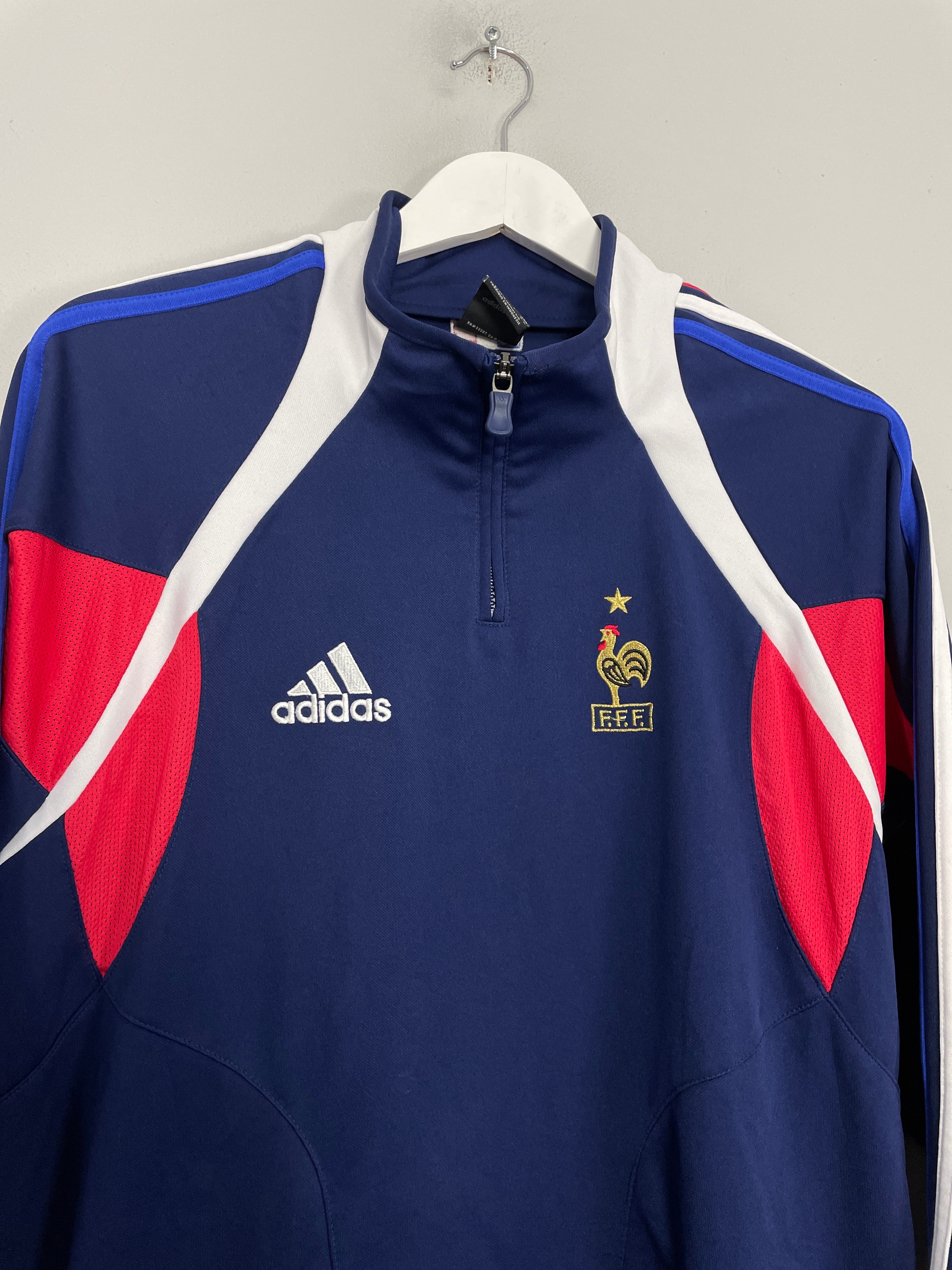 Shop 2002/03 FRANCE 1/4 ZIP TRACKSUIT TOP (M) ADIDAS, classic football shirts, vintage football shirts & retro soccer jerseys at Cult Kits