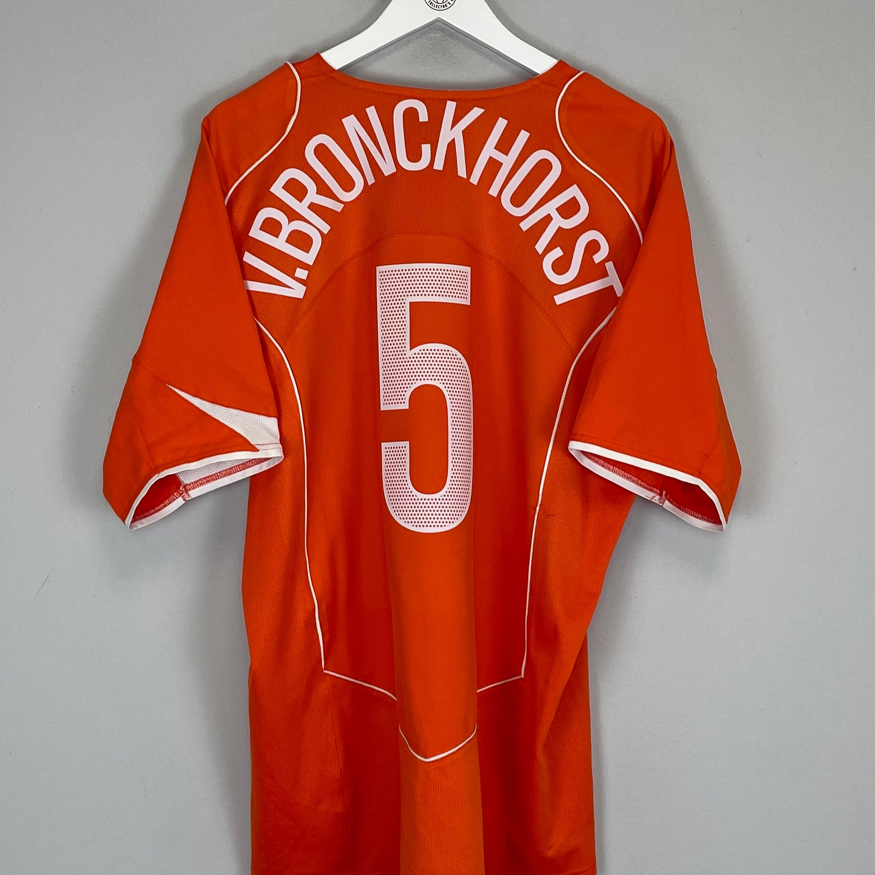 Shop 2004/05 NETHERLANDS V.BRONCKHORST #5 HOME SHIRT (XL) NIKE, classic football shirts, vintage football shirts & retro soccer jerseys at Cult Kits