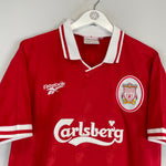 Shop 1996/98 LIVERPOOL OWEN #18 HOME SHIRT (L) REEBOK, classic football shirts, vintage football shirts & retro soccer jerseys at Cult Kits