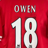 Shop 1996/98 LIVERPOOL OWEN #18 HOME SHIRT (L) REEBOK, classic football shirts, vintage football shirts & retro soccer jerseys at Cult Kits