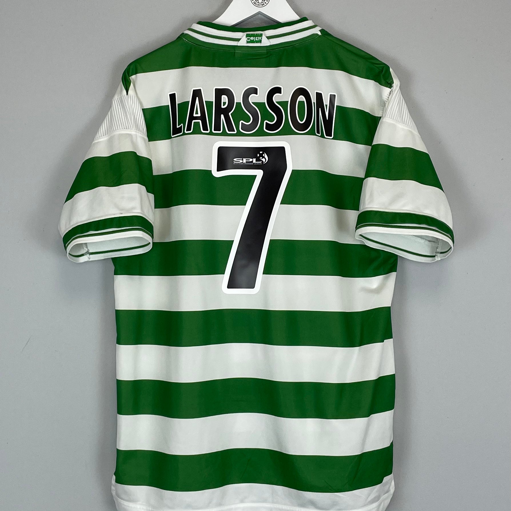 Shop 1999/01 CELTIC LARSSON #7 HOME SHIRT (L) UMBRO, classic football shirts, vintage football shirts & retro soccer jerseys at Cult Kits