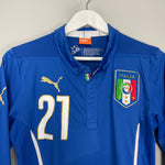 Shop 2014/15 ITALY PIRLO #21 L/S HOME SHIRT (S) PUMA, classic football shirts, vintage football shirts & retro soccer jerseys at Cult Kits