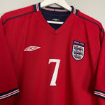 Shop 2002/04 ENGLAND BECKHAM #7 AWAY SHIRT (XL) UMBRO, classic football shirts, vintage football shirts & retro soccer jerseys at Cult Kits
